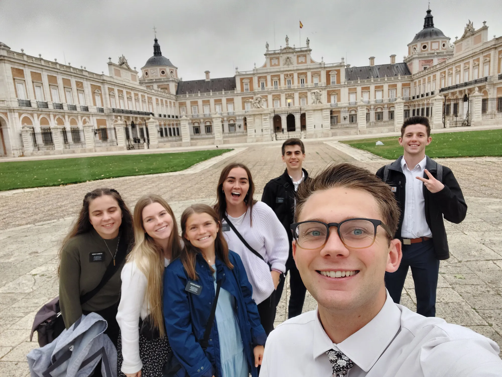 Group in Madrid at a castle